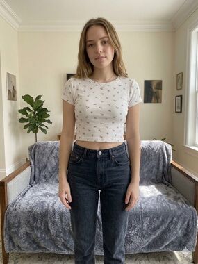 NWT Aeropostale Seriously Soft Ditsy Floral Baby Tee - Size M